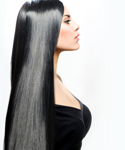 Keratin Bondings Echthaarverlängerung schwarz 60 cm Glatt