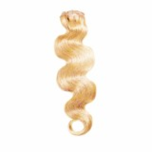 Clip in Extensions Echthaarverlängerung blond Gewellt 100g 7 teilig 50 cm